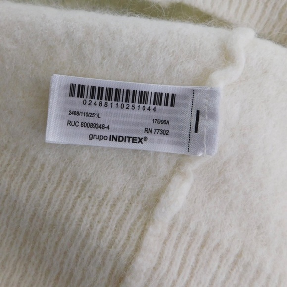 ZARA White Alpaca Wool Boxy Sleeveless Sweater Oyster White Knit Solid Large - Picture 15 of 16
